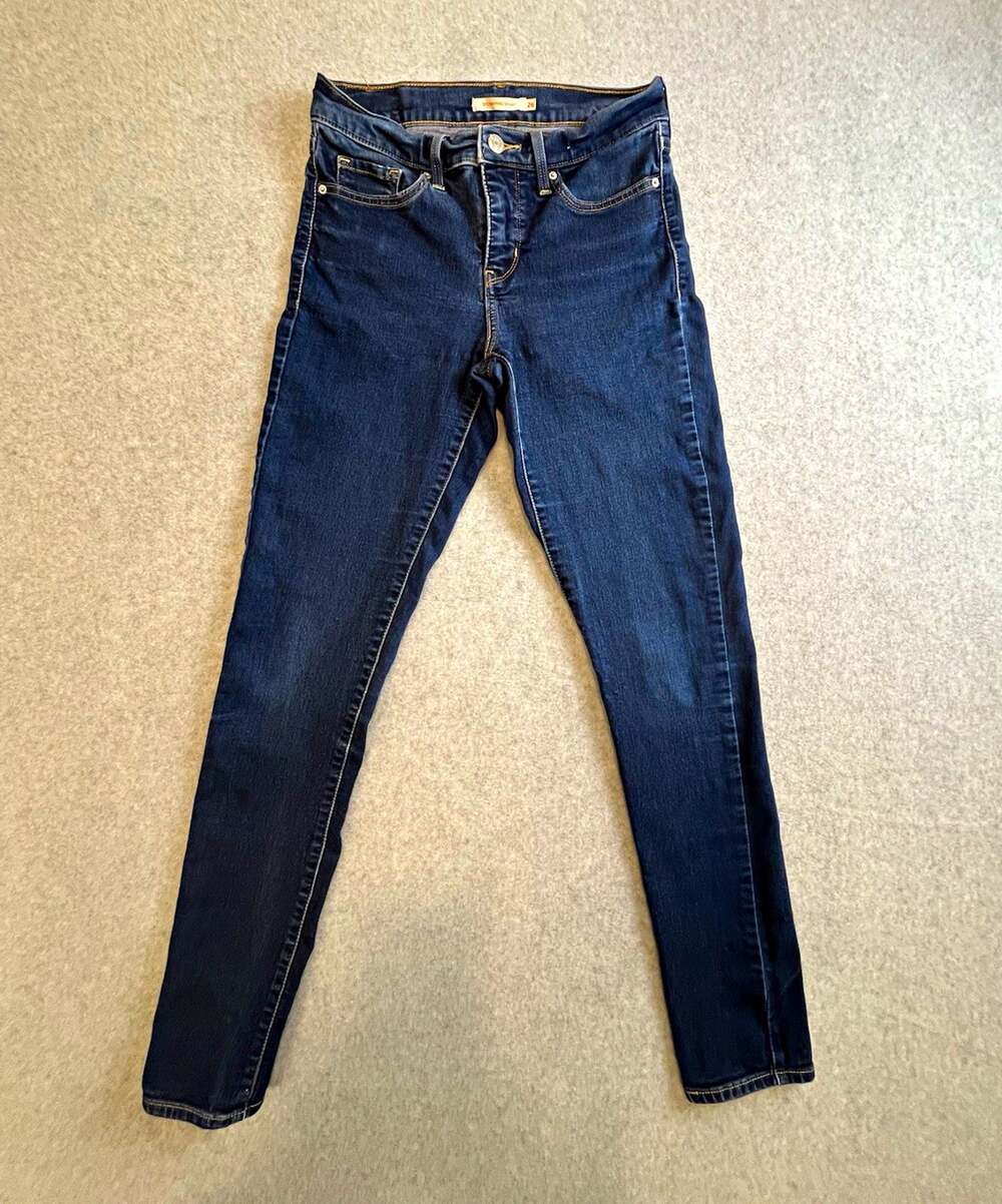 Levi's 311 Womens Skinny Jeans Dark Wash Blue Stretch Mid Rise Denim 26